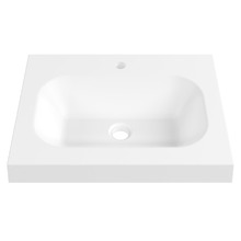 Stadium Accessible 600mm Gloss White Composite Wall Hung Basin